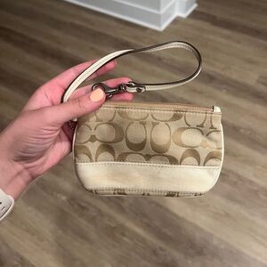 Coach Beige Wristlet